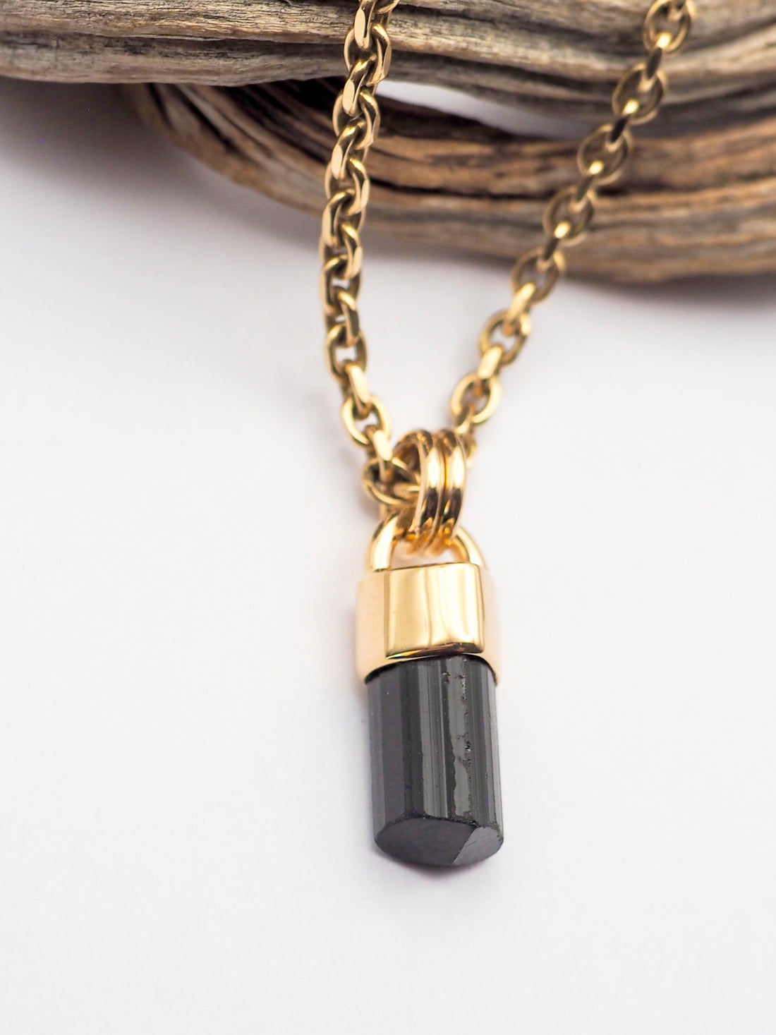 Black Tourmaline 14k Gold Talisman C