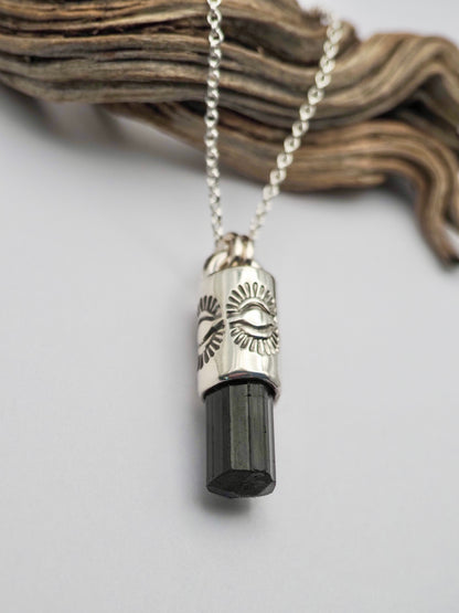 Black Tourmaline Eye II Talisman Necklace
