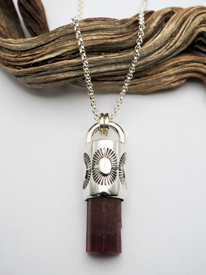 Rubellite Tourmaline Sunshine Talisman Necklace