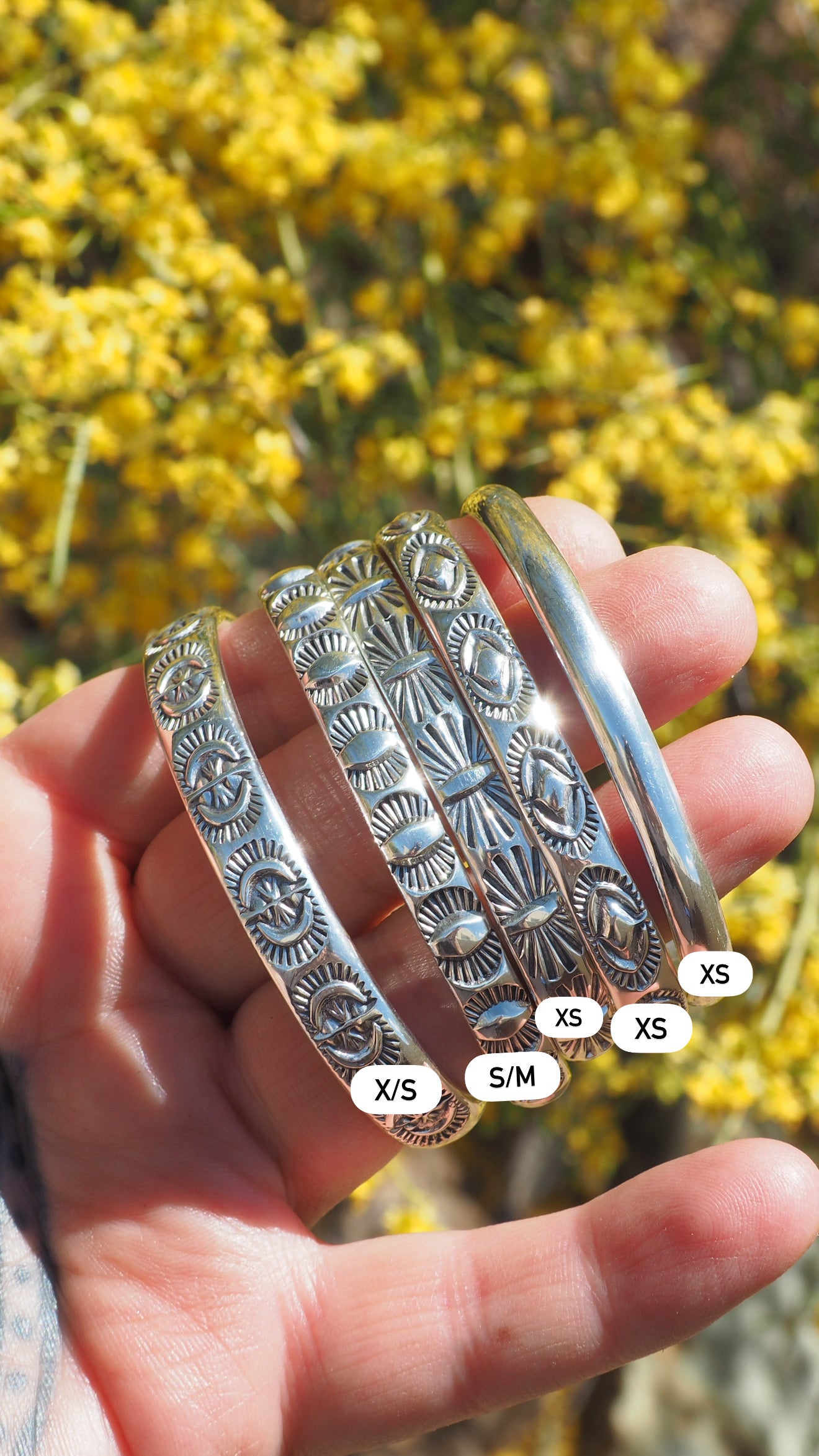 Yucca Hand Stamped Stacker Cuff XS