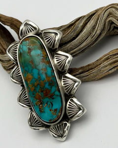 Montezuma Royston Turquoise Arroyo Hand Stamped Border