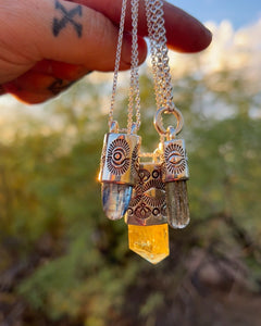 Scapolite O Ring Eye Talisman Necklace