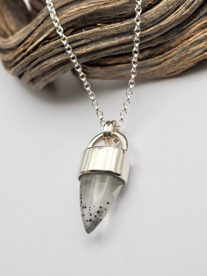 Hematite Quartz Spike Talisman Necklace