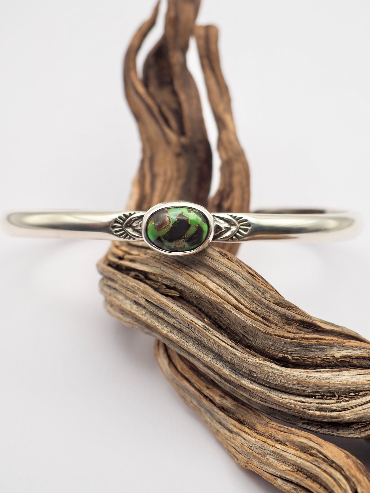 Carico Lake Turquoise Sterling Silver Lightweight Cuff XL