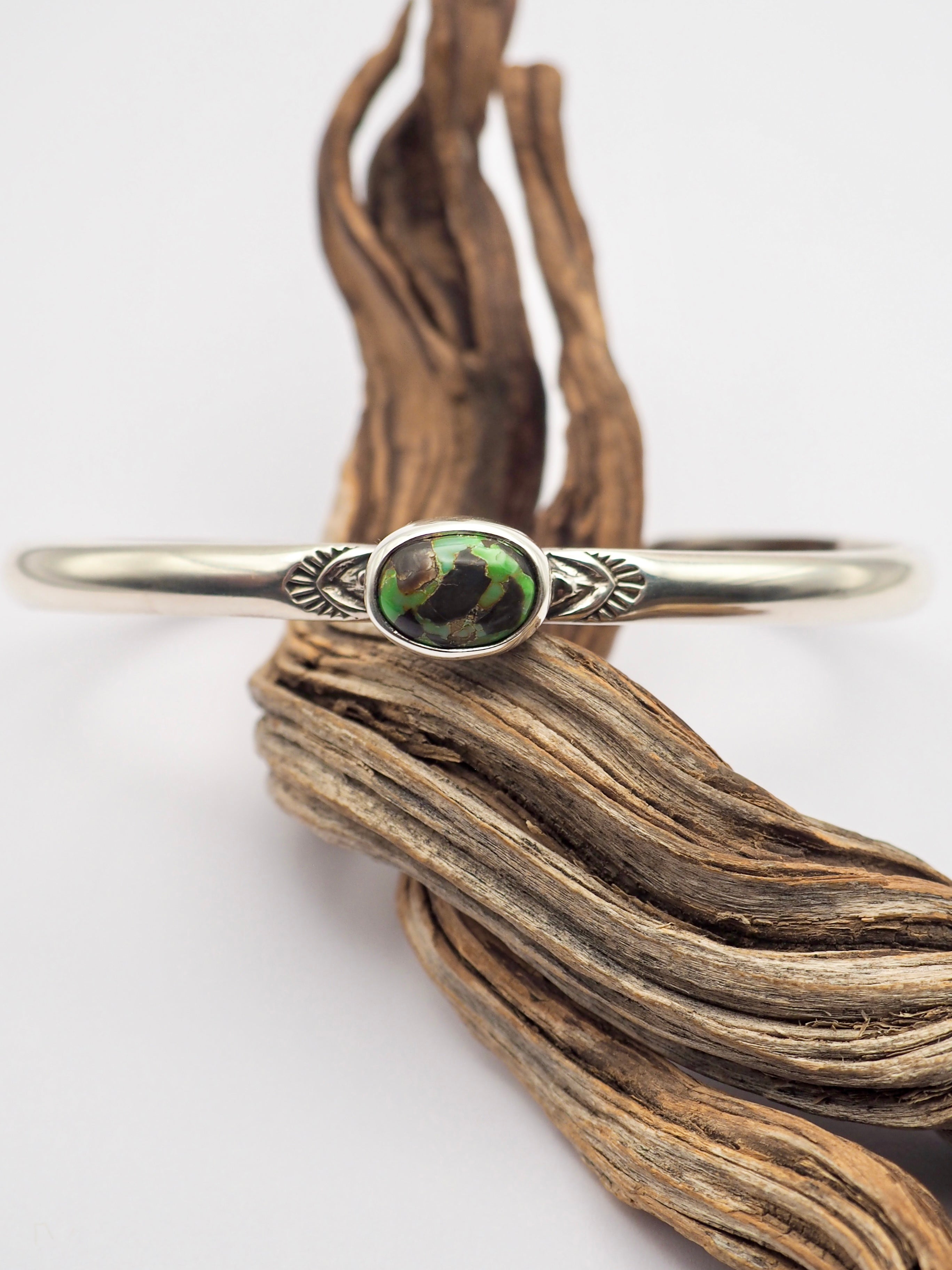 Carico Lake Turquoise Sterling Silver Lightweight Cuff XL