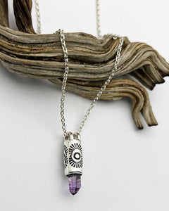 Brandberg Namibian Amethyst Tumbleweed Mini Talisman Necklace