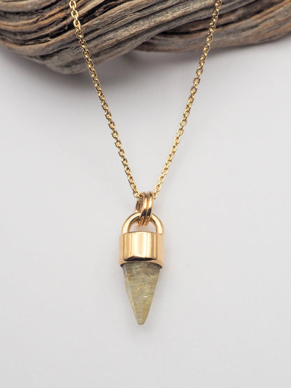 Yellow Sapphire 14k Gold Mini Talisman