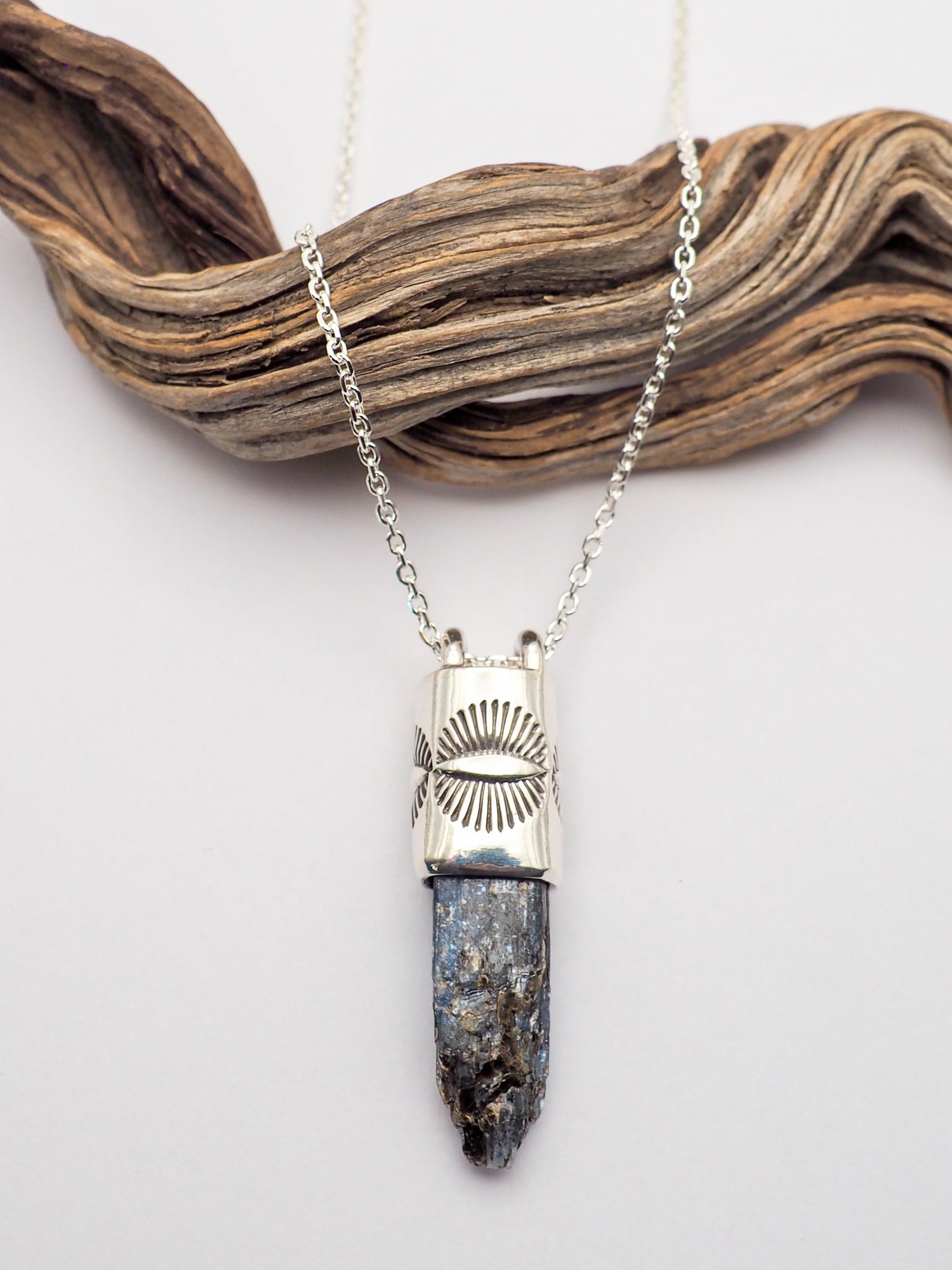 Blue Kyanite Eye Talisman Necklace