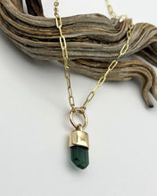 Chrome Tourmaline 14k Gold O Ring Talisman Necklace