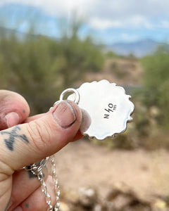 Carico Lake Turquoise Hand Stamped Border Necklace