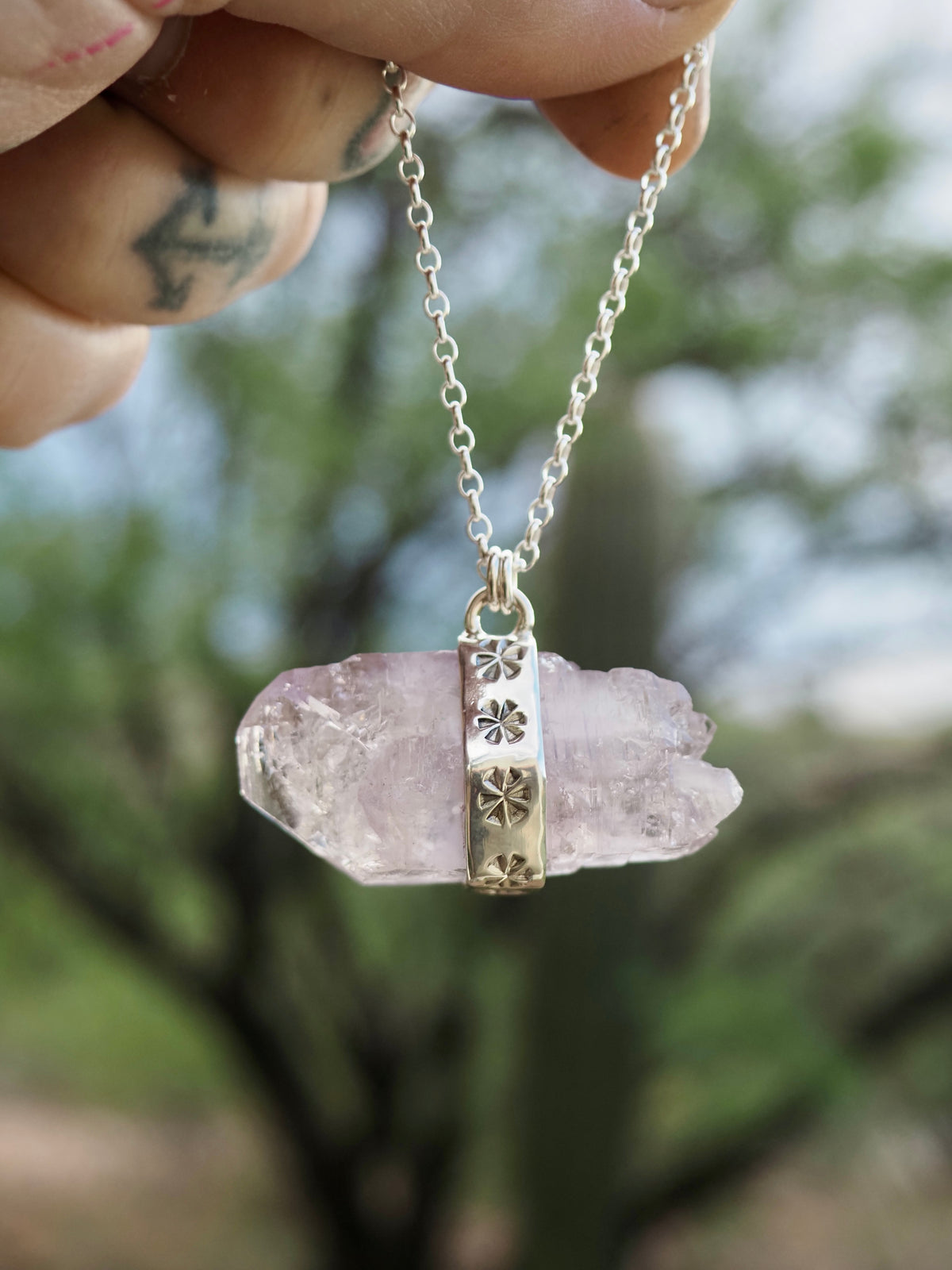Amethyst Banded Talisman Necklaces