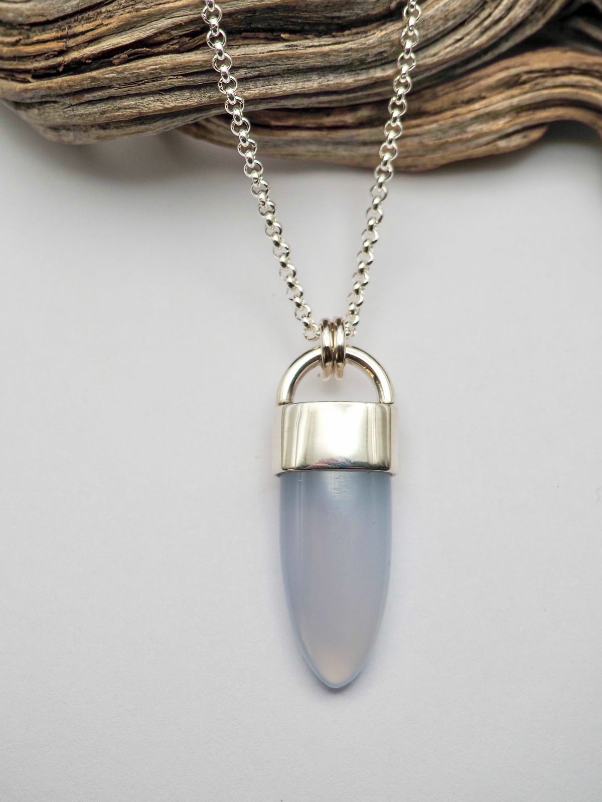Chalcedony Spike Talisman Necklace