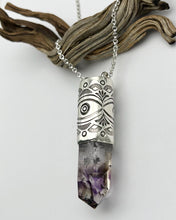 Brandberg Namibian Amethyst Big Eye/Fan Talisman Necklace