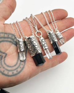 Black Tourmaline Eye Talisman Necklace