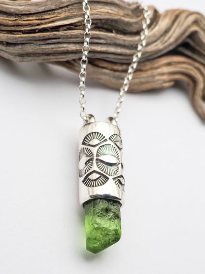 Peridot Eye/Fan Talisman Necklace