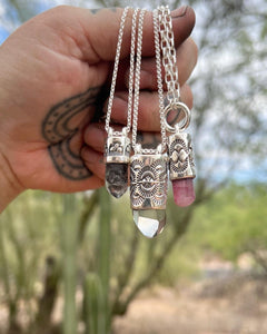 Tibetan Quartz Raincloud Talisman Necklace
