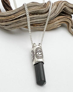Black Tourmaline Eye Talisman Necklace