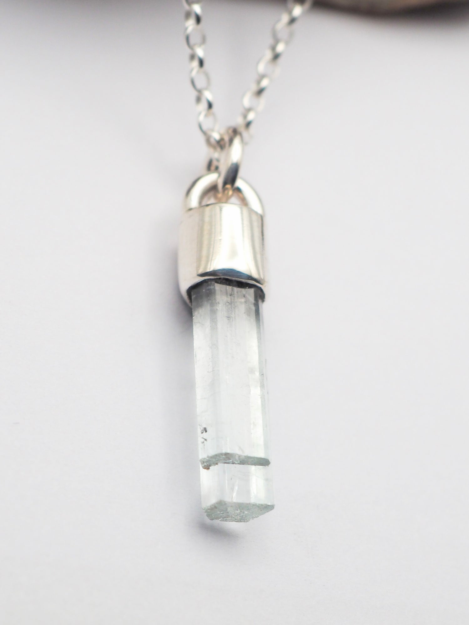 Aquamarine Sterling Mini Talisman Necklace