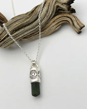 Dark Green Tourmaline Eye Talisman Necklace