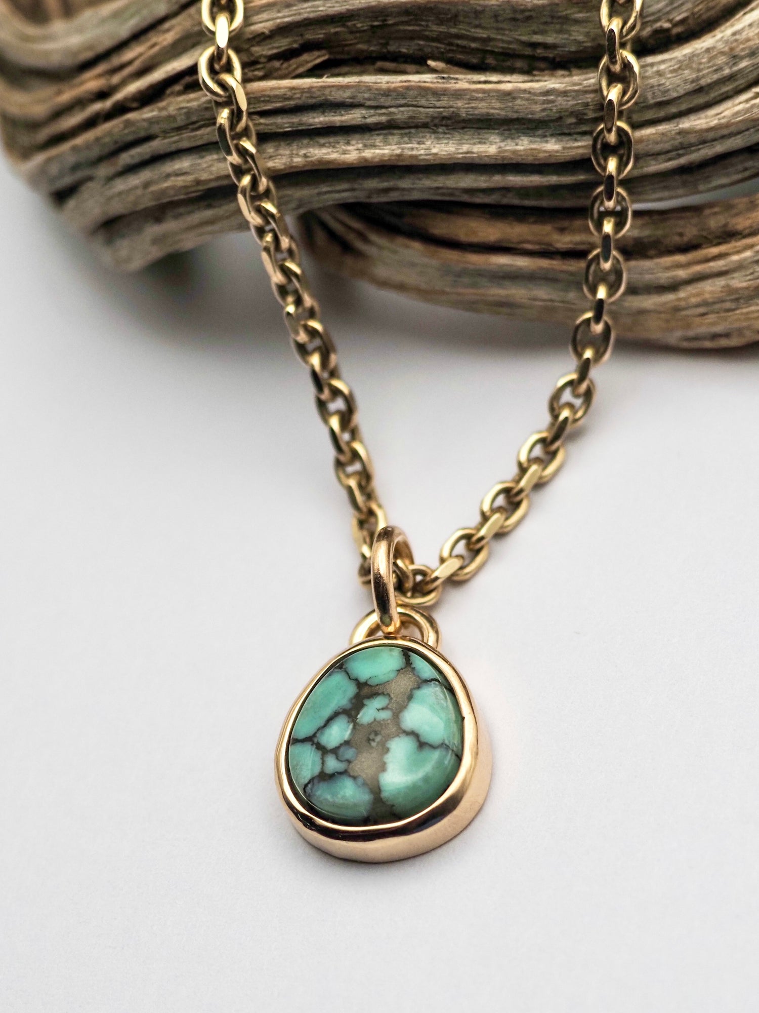 Desert Bloom Variscite 14k Gold Pendant