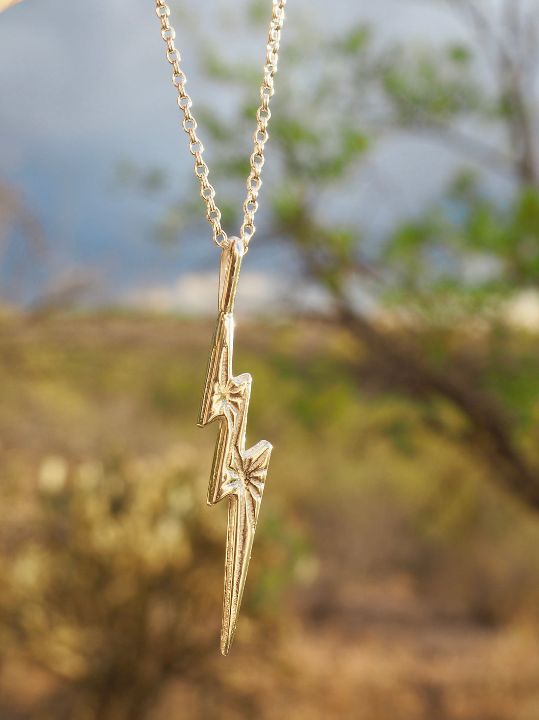 Sterling Silver Lightning Bolt Necklace