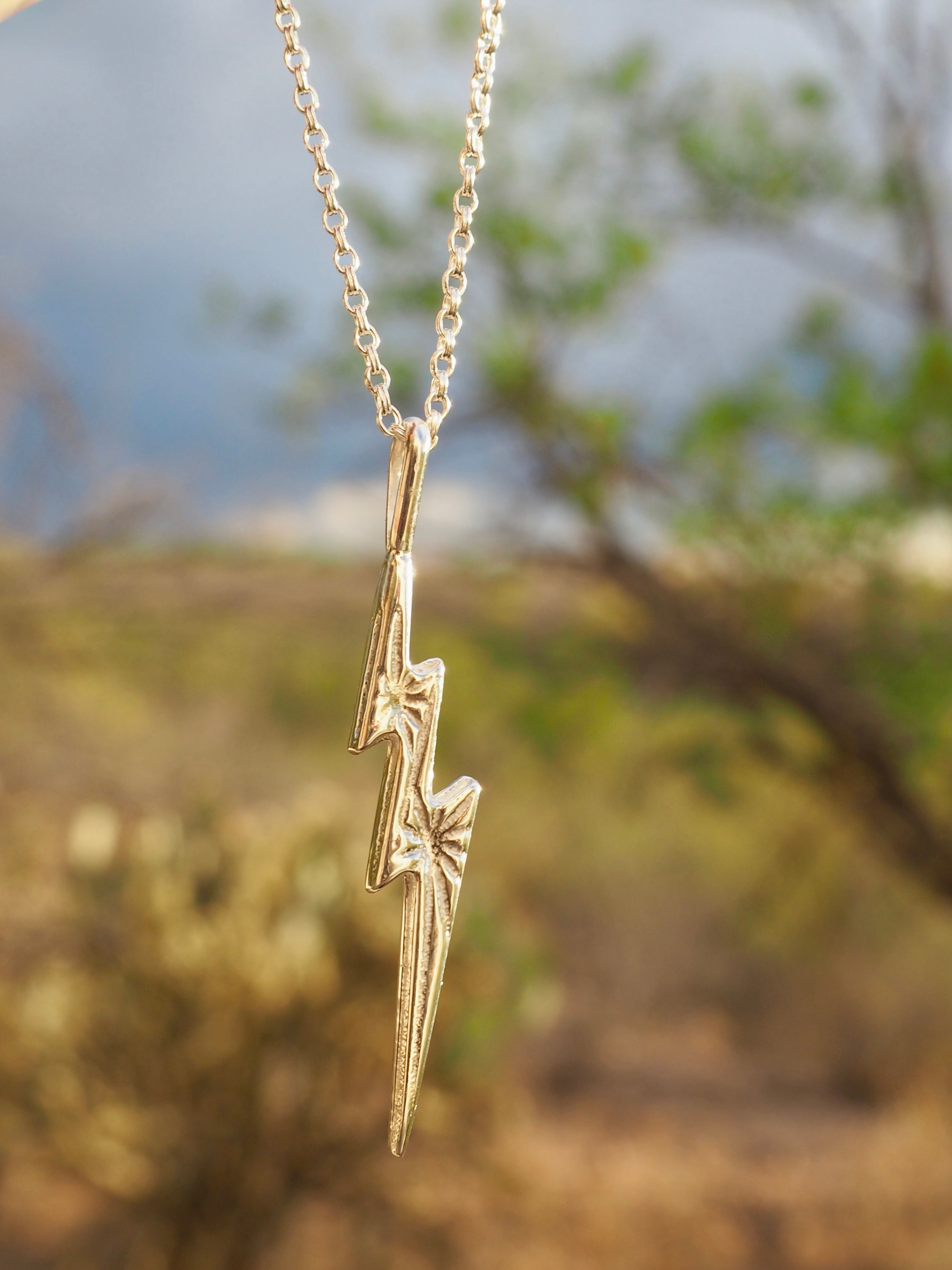 Sterling Silver Lightning Bolt Necklace
