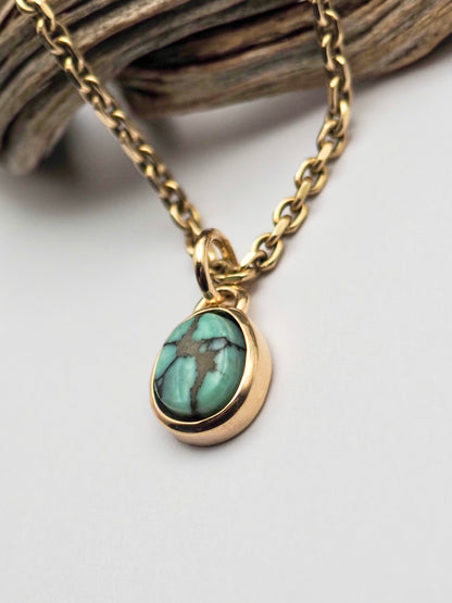 Desert Bloom Variscite 14k Gold Pendant
