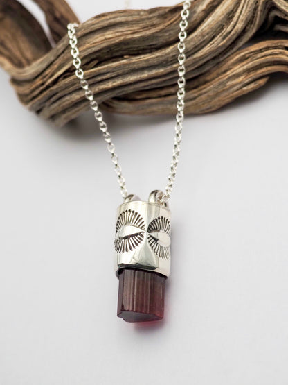 Rubellite Tourmaline Eye Talisman Necklace
