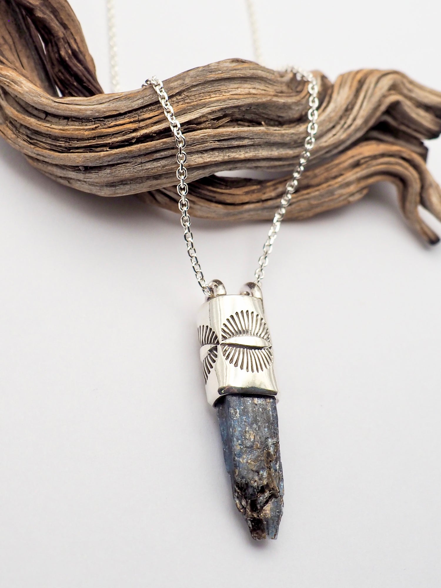 Blue Kyanite Eye Talisman Necklace