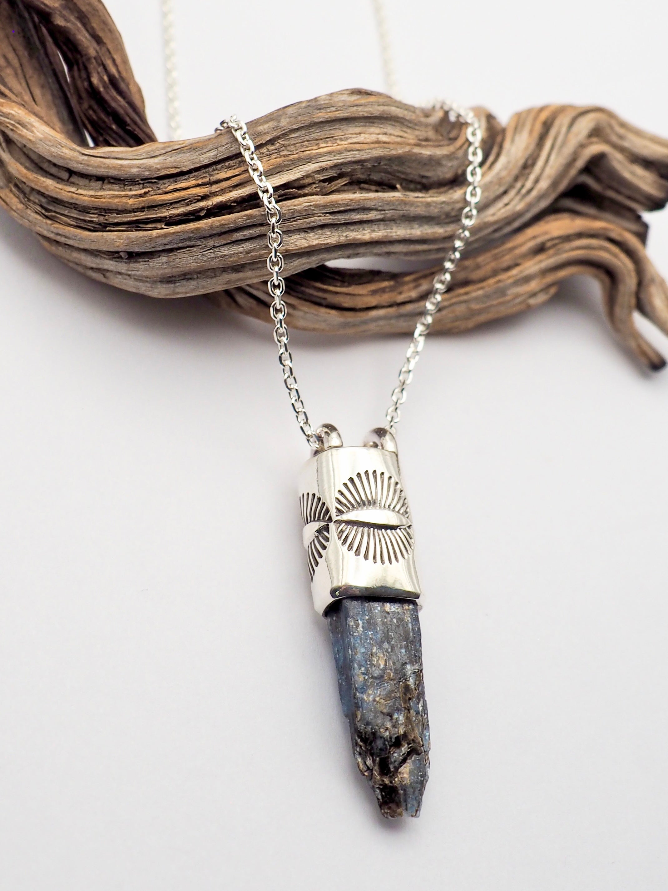 Blue Kyanite Eye Talisman Necklace