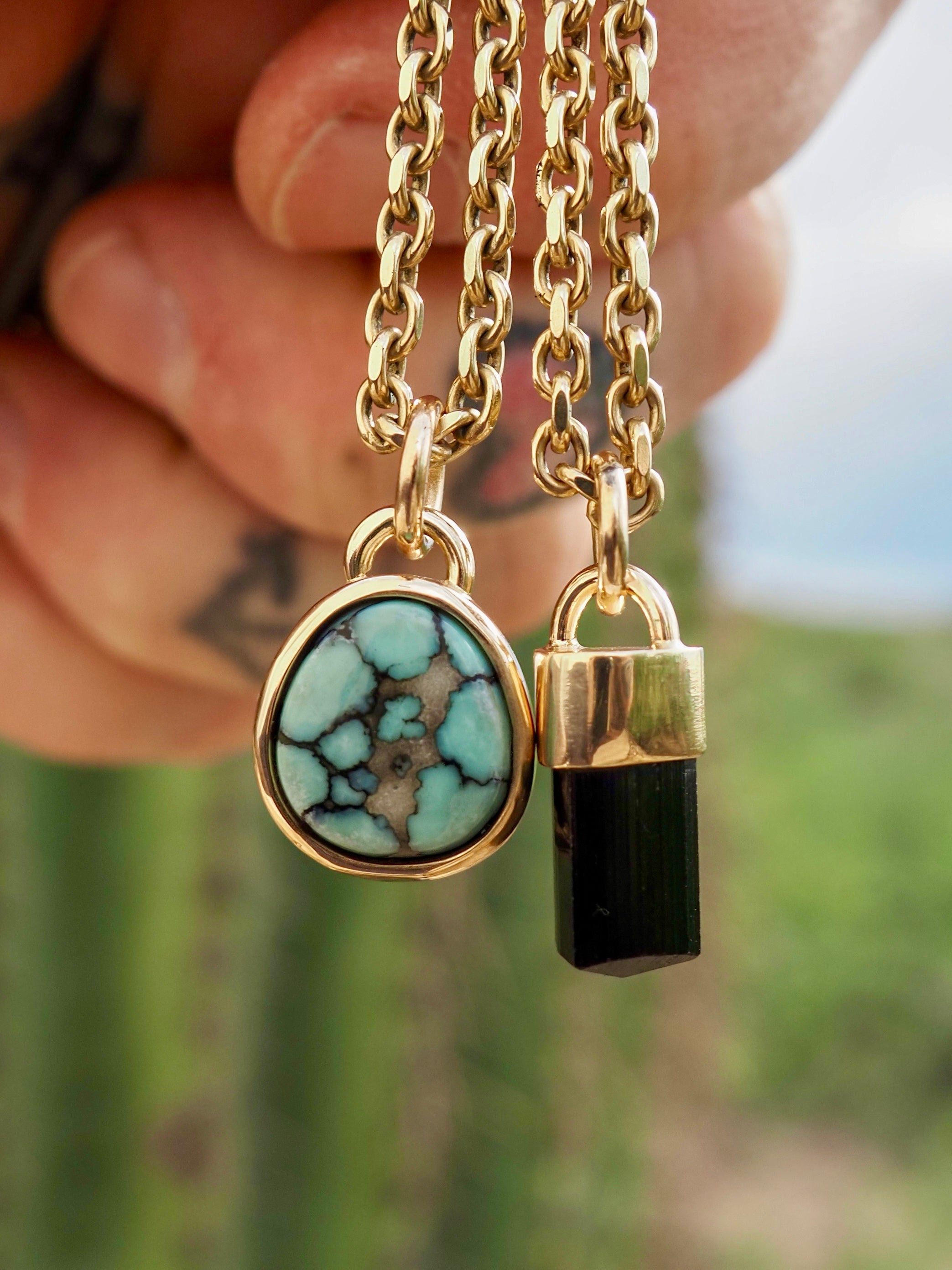 Desert Bloom Variscite 14k Gold Pendant