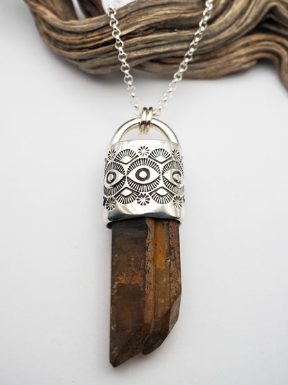 Citrine Eye/Fan Talisman Necklace
