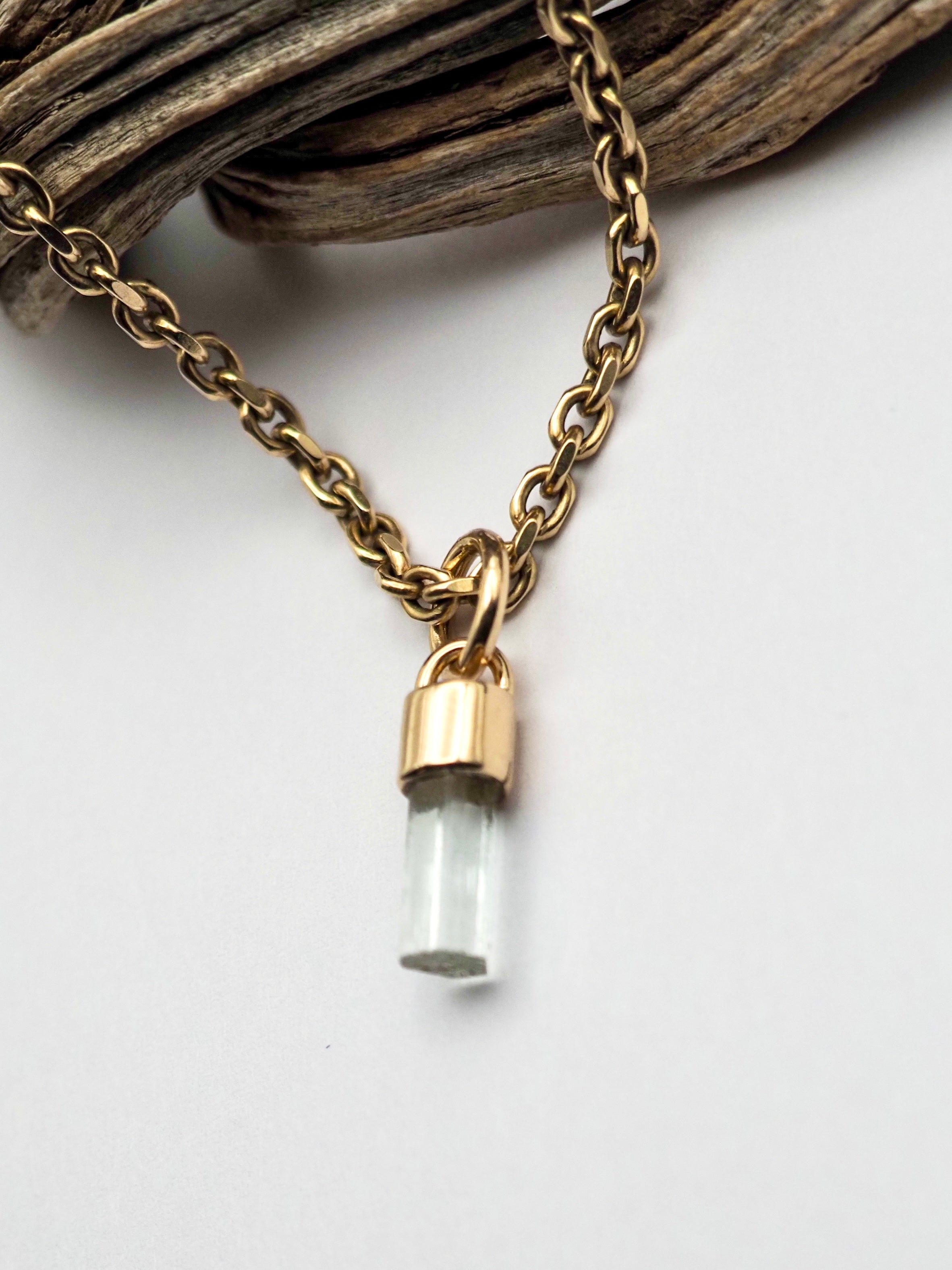 Aquamarine Mini 14k Gold Talisman Pendant
