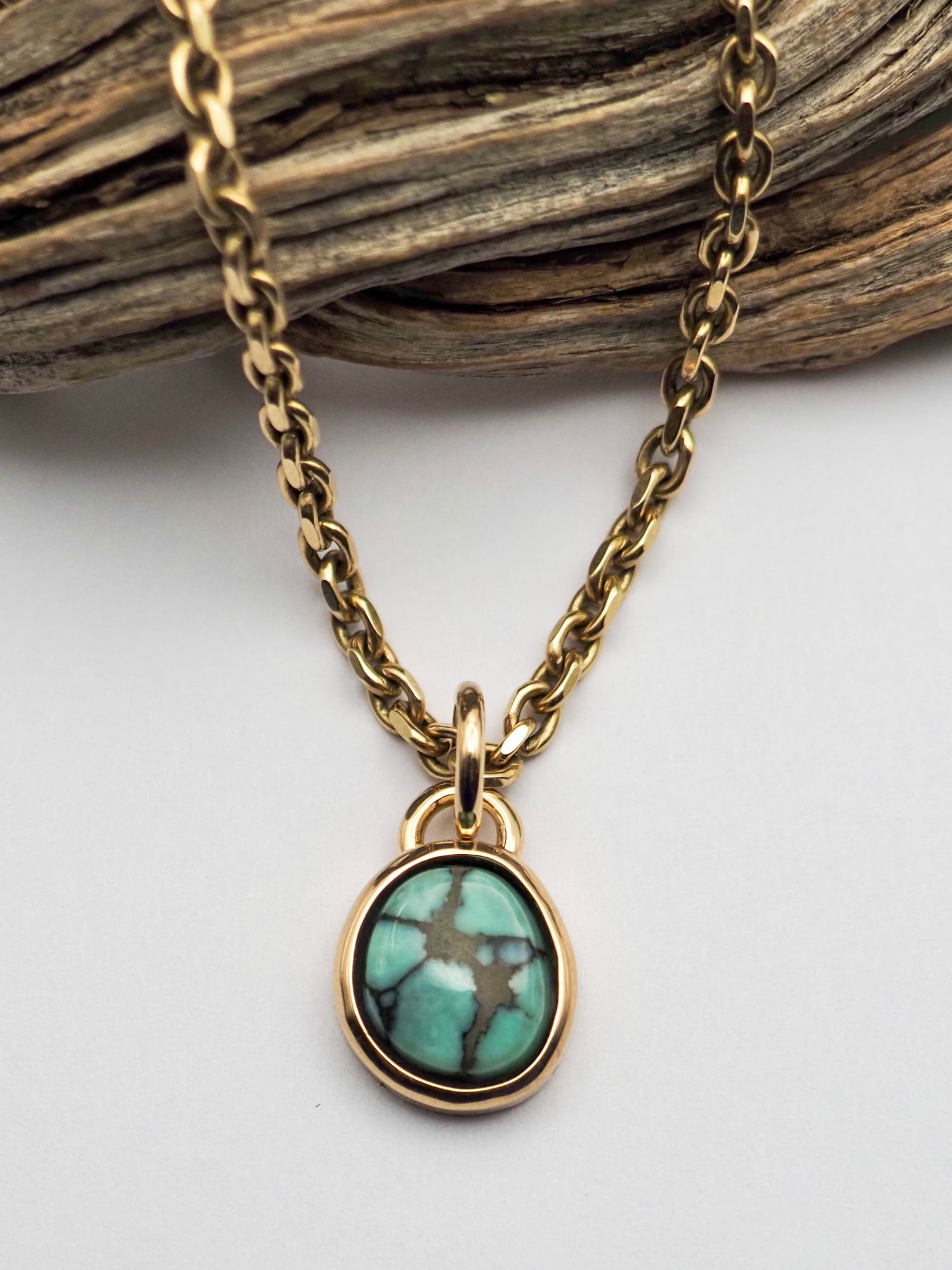 Desert Bloom Variscite 14k Gold Pendant