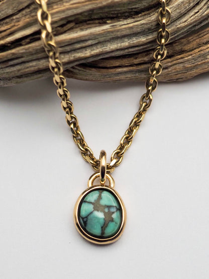 Desert Bloom Variscite 14k Gold Pendant
