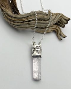 Polished Pink Kunzite Eye Talisman Necklace