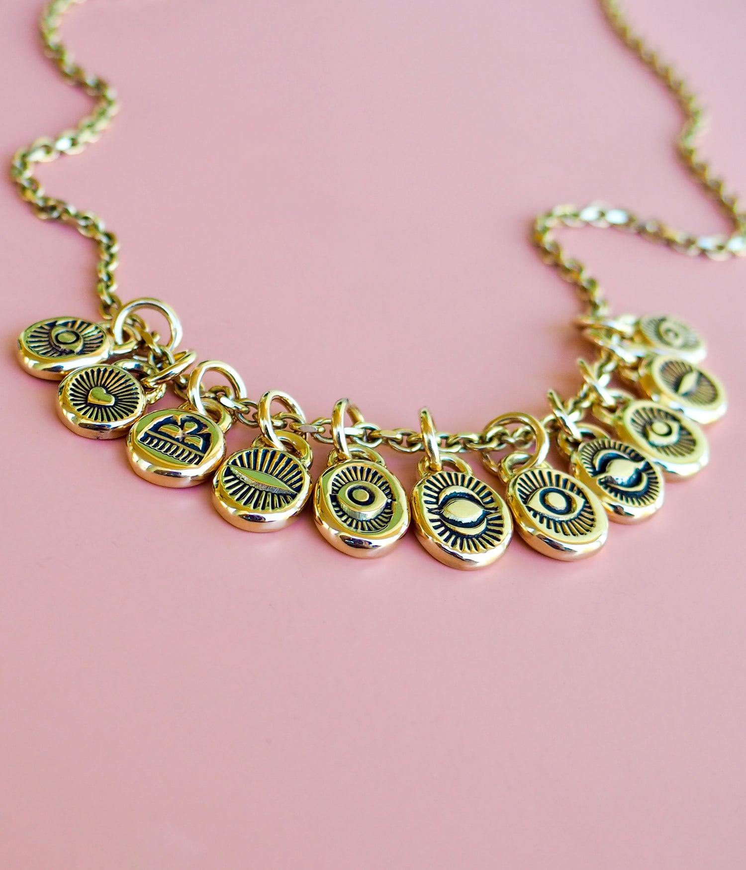 14k Gold Hand Stamped Mini Pendants