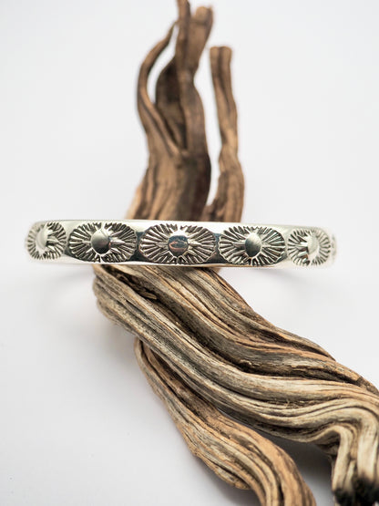 Creosote Blossom Heavyweight Hand Stamped Stacker Cuff XS