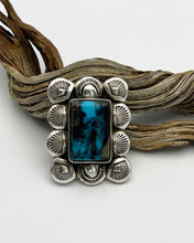 Bisbee Turquoise Fan Hand Stamped Border