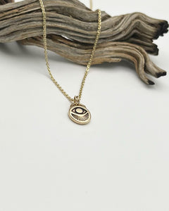 14k Gold Lucky Eye Pendant Necklace (H)