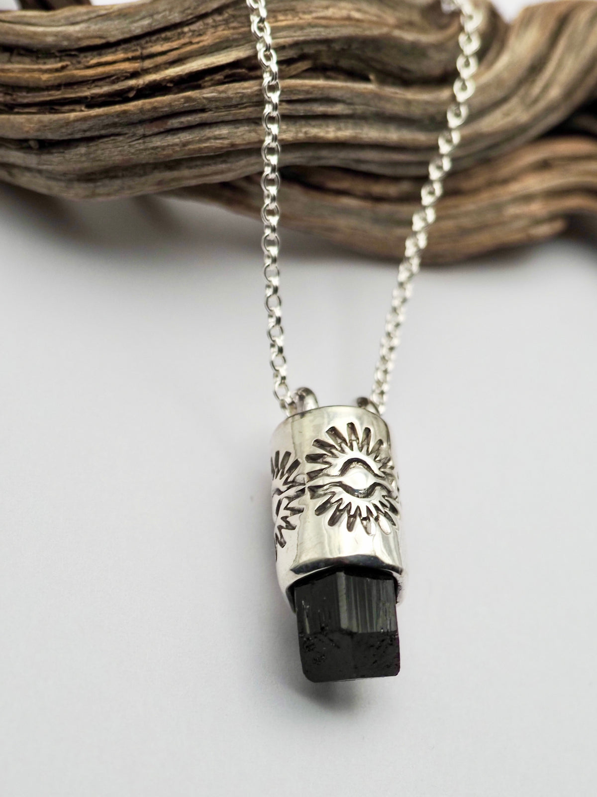 Black Tourmaline Eye Talisman Necklace