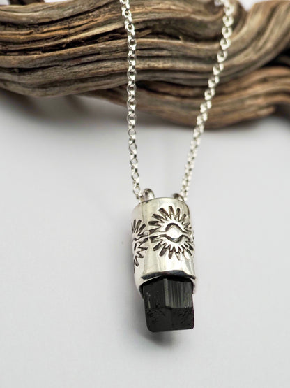 Black Tourmaline Eye Talisman Necklace