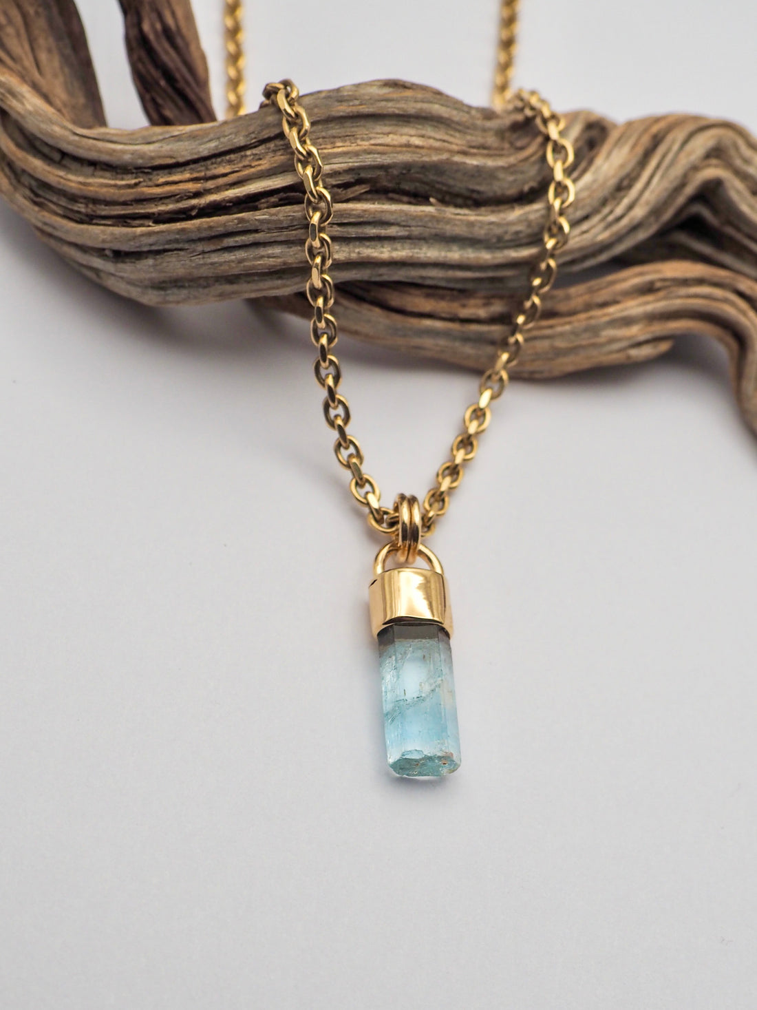 Aquamarine 14k Gold Mini Talisman