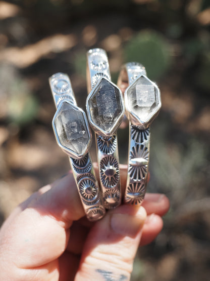 Tibetan Quartz Sunburst Heavyweight Stacker Cuff S/M