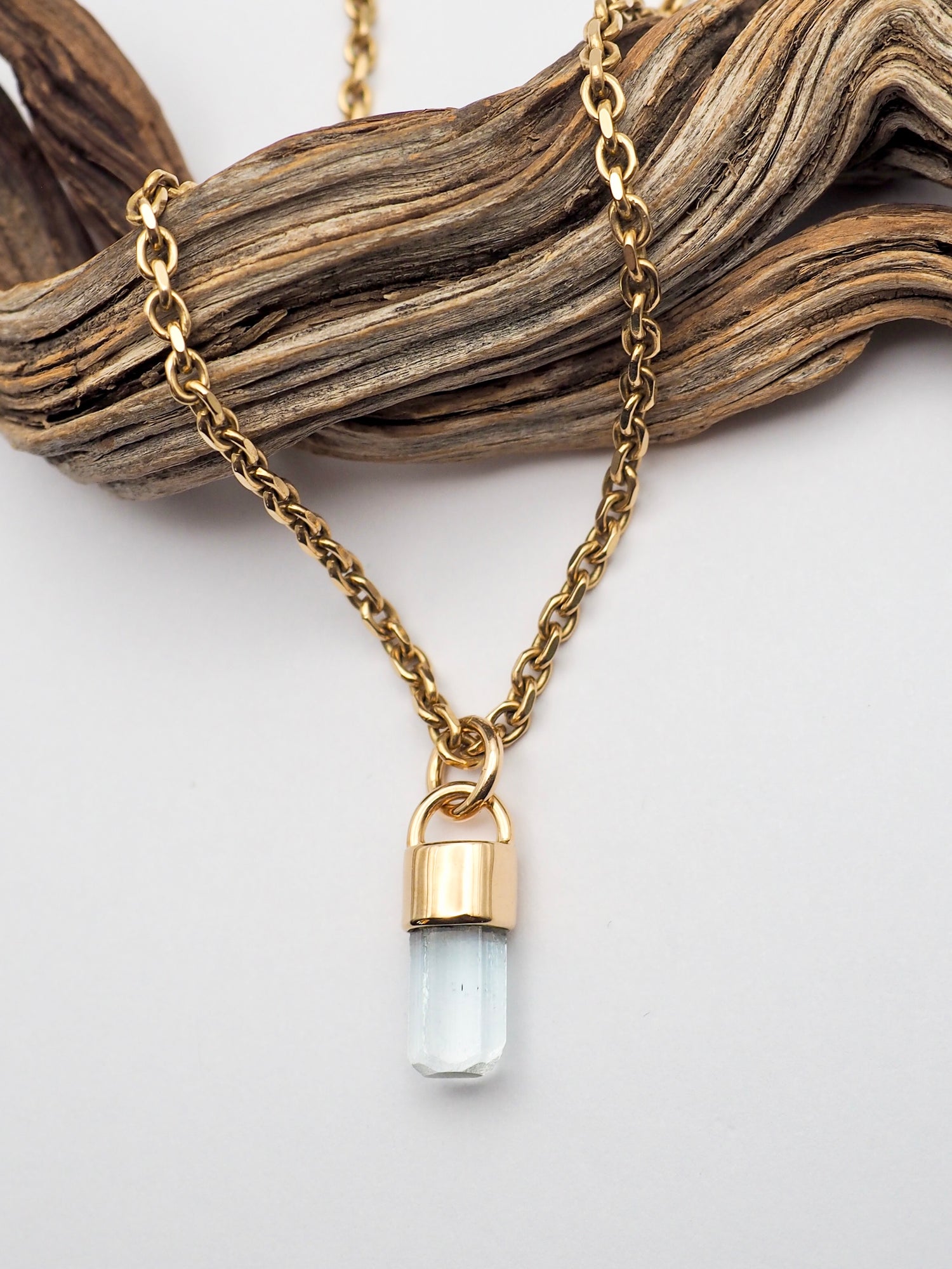 Cambodian Aquamarine 14k Gold Pendant