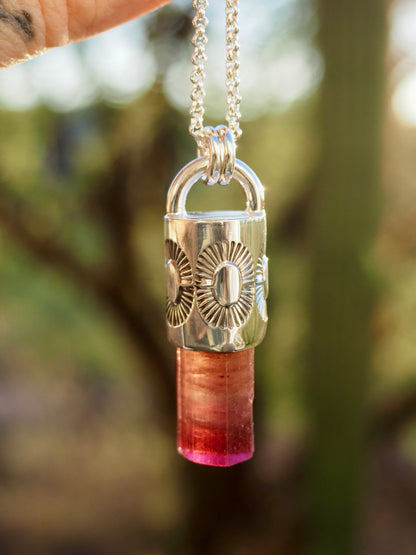 Rubellite Tourmaline Sunshine Talisman Necklace
