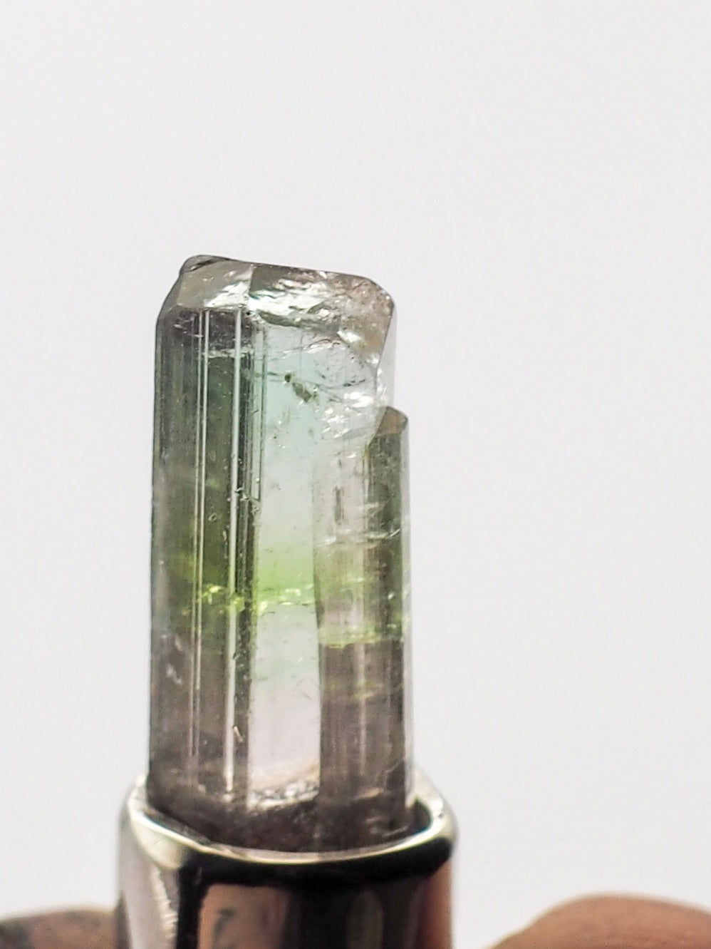 Pale Pink/Green Tourmaline Sterling Talisman Necklace