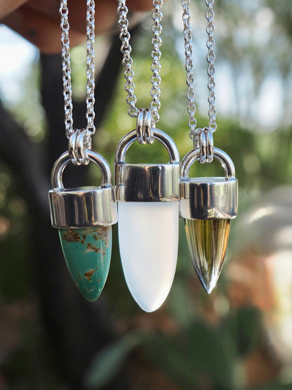 Chalcedony Spike Talisman Necklace