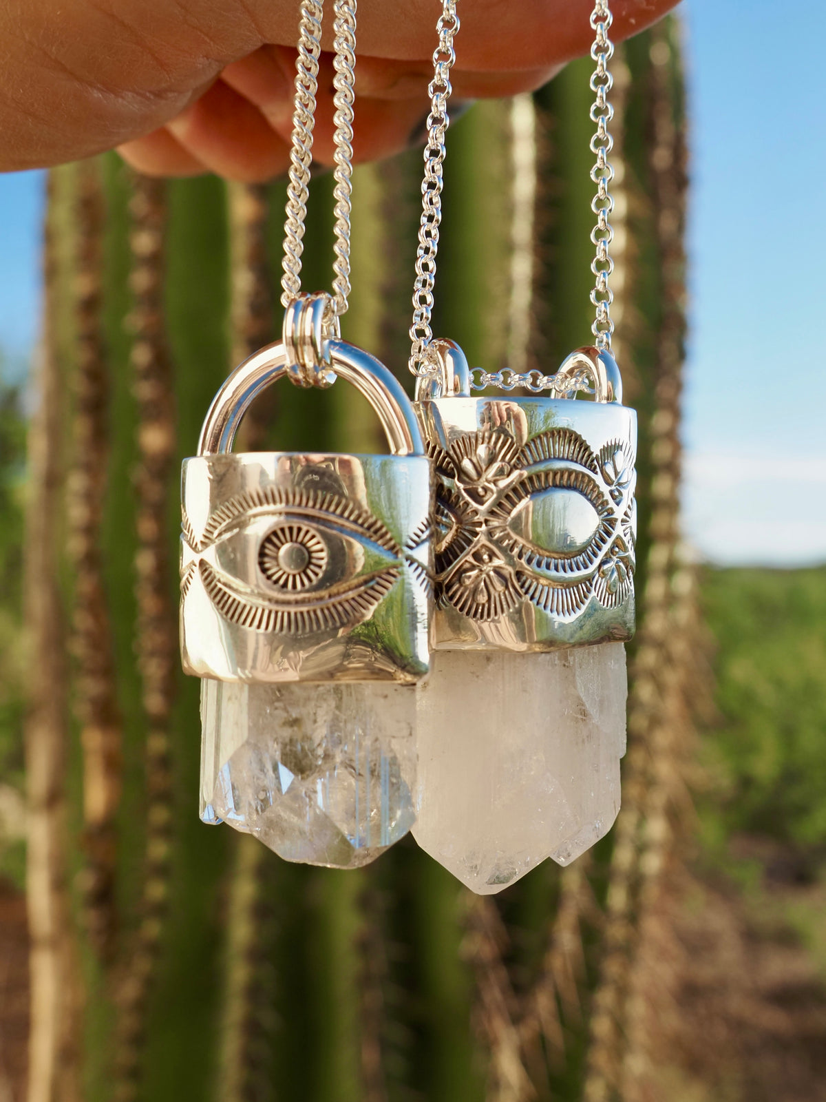 Danburite Eye/Prickly Pear Talisman Necklace