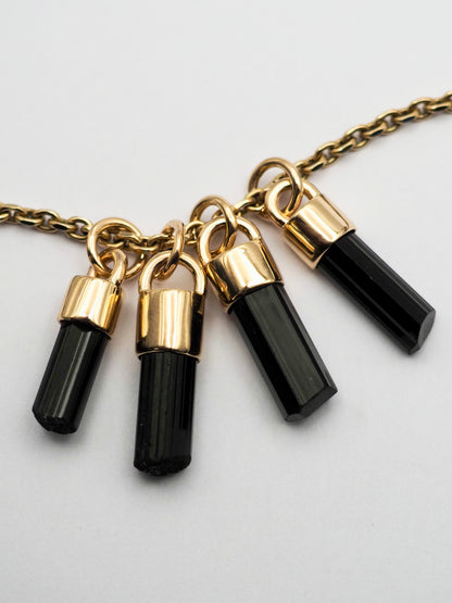 Black Tourmaline 14k Gold Talisman